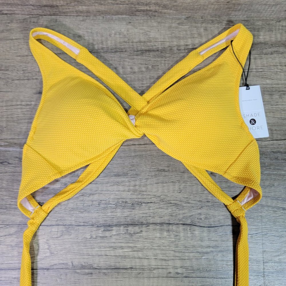 Shade & Shore Womans Yellow Bikini Top Sz 32B - Picture 3 of 8